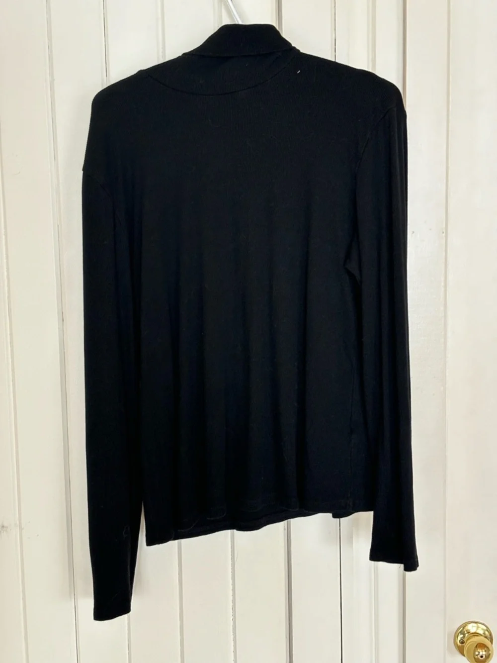Black Ribbed Turtle Neck Top - Picture 4 of 4